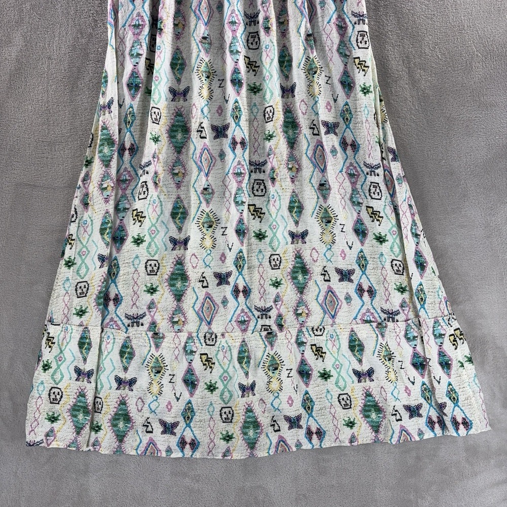 Zadig & Voltaire Joho Kilim Skirt Womens Size 38 White Graphic Print Boho - Picture 8 of 11